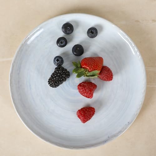Auckland Blue Swirl Stoneware Reactive Glaze 16 Piece