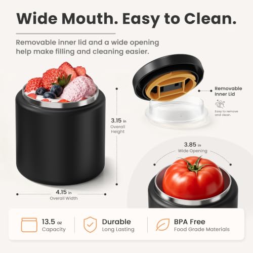 26oz Soup Thermo for Hot Food Kids with Buckle Lid Insulated Vacuum Food Jar Wide Mouth Leakproof Stainless Steel Lunch Container