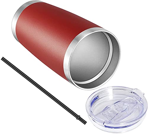 20oz Tumbler with Lid and Straw Stainless Steel Tumbler Cup Bulk Vacuum Insulated Double Wall Travel Coffee Mug Powder Coated Coffee Cup (12 Count)