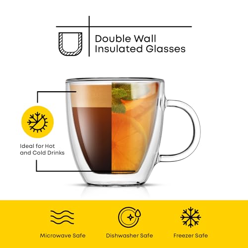 Savor Double Wall Insulated Glasses Espresso Mugs (2 Count)