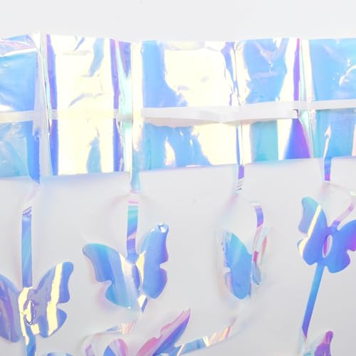 Iridescent Hanging Butterfly Foil Fringe Curtain (2 Count)
