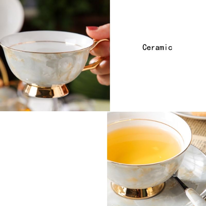 British Ceramic Afternoon Tea Cups Fruit Teapot with Filter Gift Box Flower Set