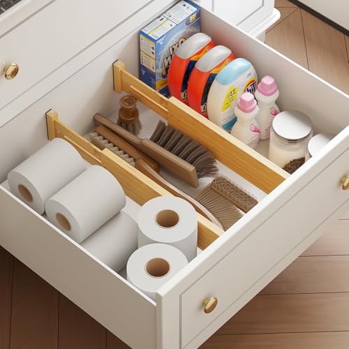 Bamboo Expandable Drawer Dividers (4 Count)