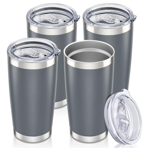 20 oz Tumbler with Lid Stainless Steel Insulated Tumblers Bulk Cups Mug (4 Count)