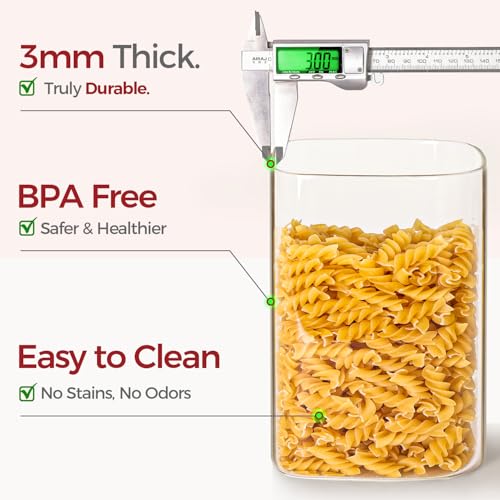 Glass Flour Containers with Bamboo Lids 1.6 (2 Count)