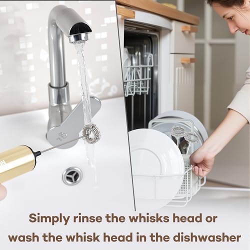 Rechargeable Milk Frother Handheld Electric Frother Wand Milk Foamer Drink Mixer for Coffee
