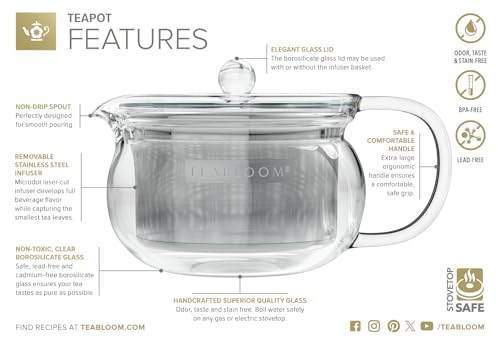 Kyoto 2-in-1 Tea Kettle and Tea Maker – Glass Teapot with Removable Loose Tea Filter – Tea Connoisseur's Choice