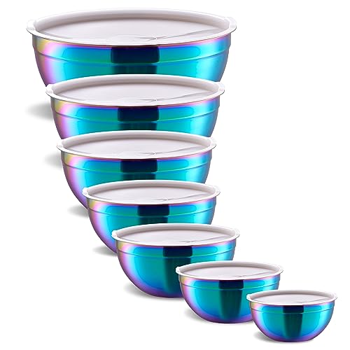 Rainbow Mixing Bowls With Airtight Lids