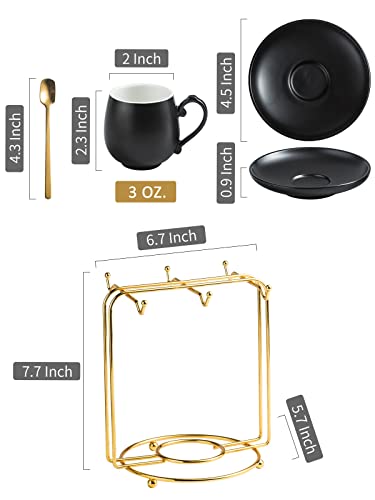 Espresso Cups and Saucers Set (6 Count)