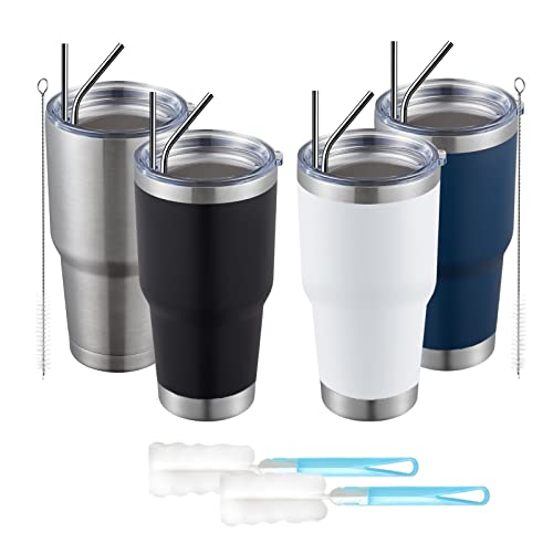 30oz Tumbler Double Wall Vacuum Insulated Travel Mug (4 Count)