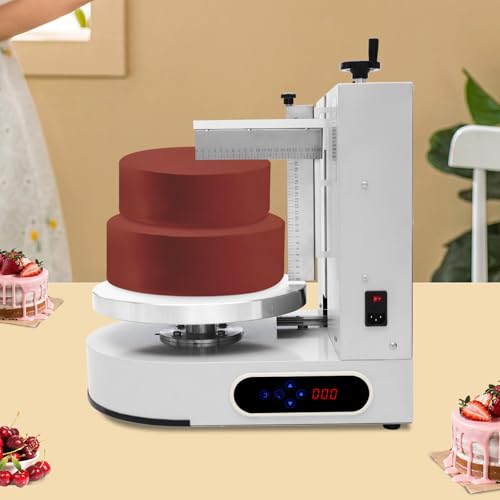 Cake Decorating Coating Machine Cream Spreading Automatic Frosting Turntable with Graduated Scraper for 4