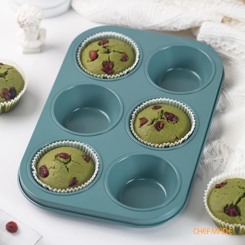 Muffin Pan, 6-Cups Nonstick Cupcake Baking Tray for Cakes