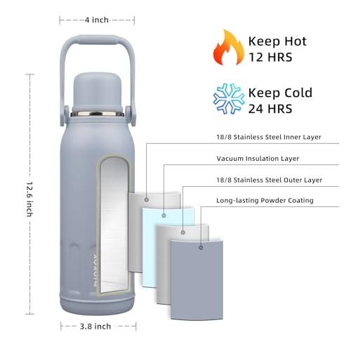 Stainless Steel Insulated Bottle with Handle & Strap