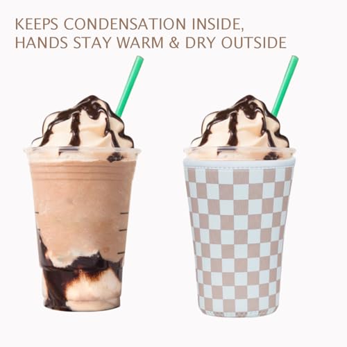 Reusable Insulated Neoprene Iced Coffee Cup Sleeve (3 Count)