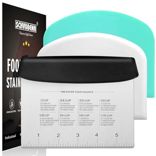 Dough Scraper Set with 2 Flexible Bowl Scrapers