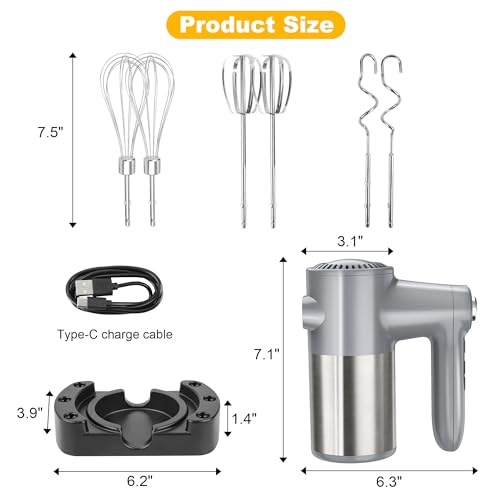 Cordless Electric Hand Mixer (6 Count)