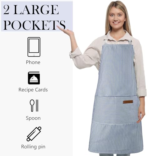 Cotton Aprons with Pockets (4 Count)