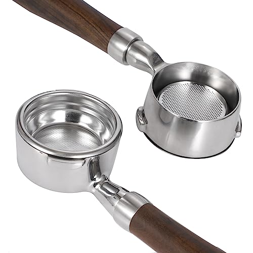 58mm Bottomless Portafilter with Double Shot Filter Basket & Wood Handle for Gaggia Classic