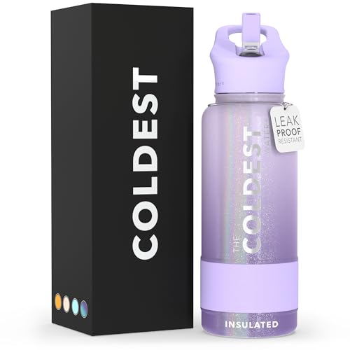 Coldest Insulated Water Bottle with Straw Lid