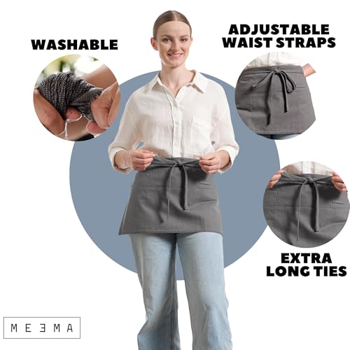 Chef Waist Aprons for Women with Pockets