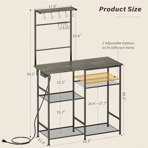 Bakers Rack with Power Outlet