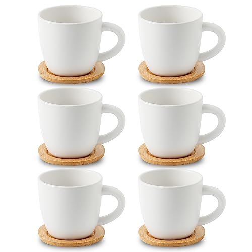 8 oz Cappuccino Cups with Saucers set of 6 (6 Count)