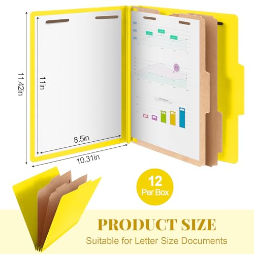 12 Pcs Classification Folders Letter Size Bulk