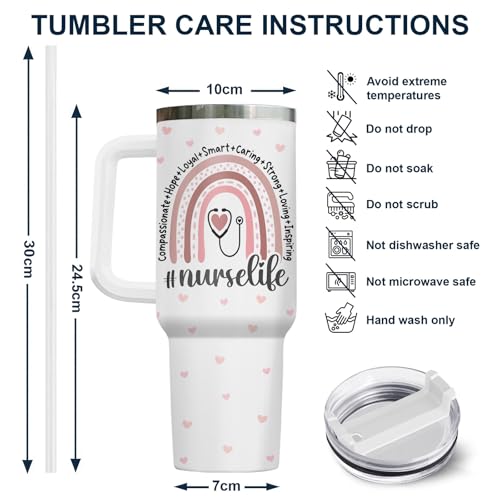 Nurse Funny Nursing 40 oz Tumbler with Handle