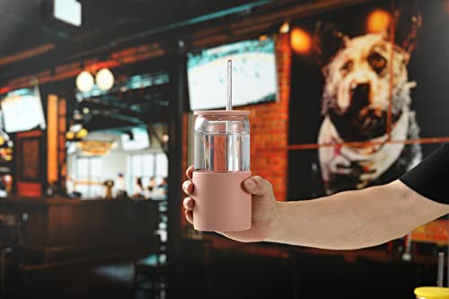 Glass Tumbler with Straw and Lid