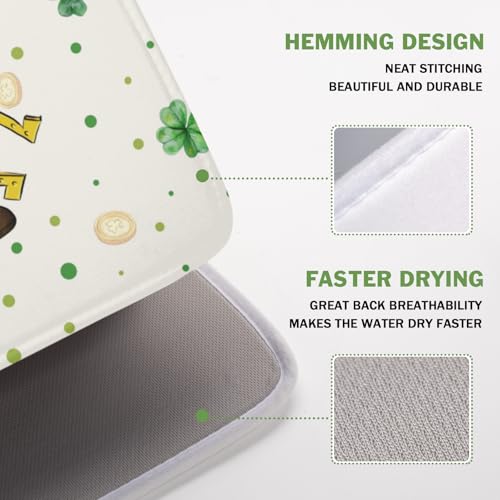 St Patrick's Day Gnome Dish Drying Mat for Kitchen Counter