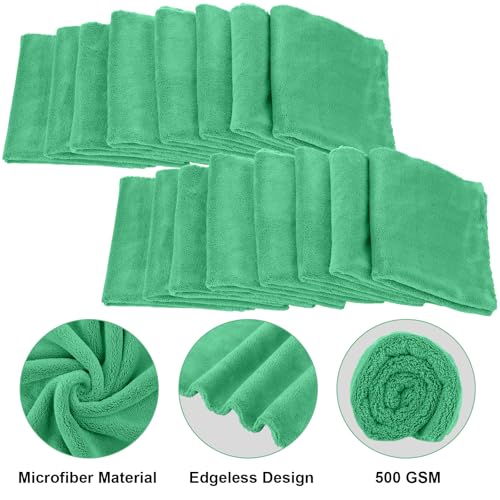 30 Pcs 16 x 16 Inch Edgeless Microfiber Plush Towels for Cars Detailing Drying Wash Polishing Absorbent Cleaning Cloths (30 Count)