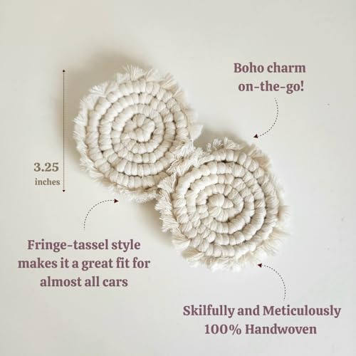Cotton Car Coasters for Cup Holders (2 Count)
