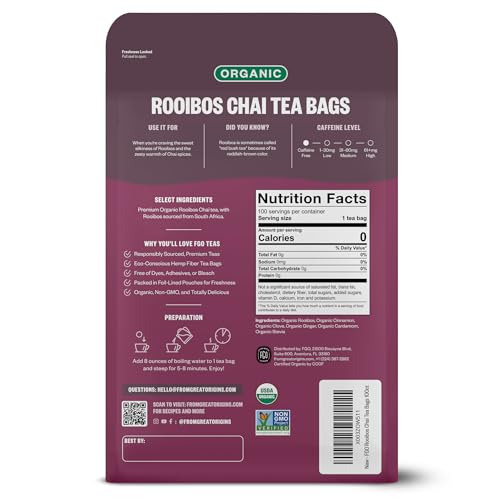 Organic Rooibos Chai Tea (100 Count)