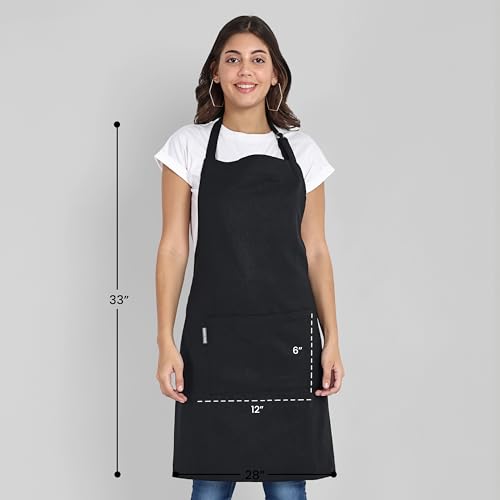 Chef Aprons Recycled Cotton Kitchen Apron with an Adjustable Neck with Long Ties (2 Count)