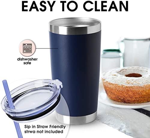 20oz Tumblers Stainless Steel Mugs with Lid Double Wall Vacuum Insulated Coffee Cups for Cold & Hot Drinks (12 Count)