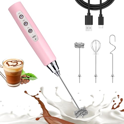 Pink Milk Frother Wand for Coffee