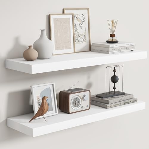 Rustic Floating Shelves for Home Decor (2 Count)