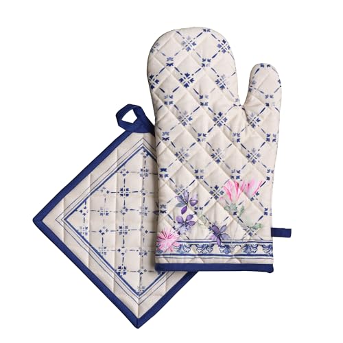 100% Cotton Oven Mitt & Pot Holder Set