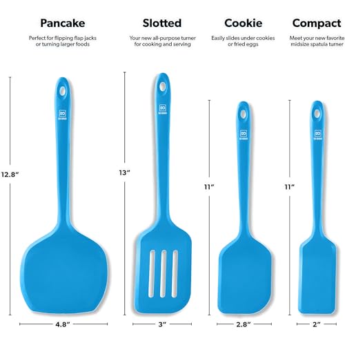 DI ORO Silicone Turner Spatula Set (4 Count)