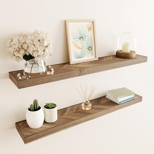 36'' Chevron Floating Shelves for Wall (2 Count)