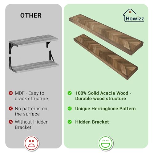 48'' Chevron Floating Shelves for Wall (2 Count)