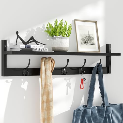 Wall Mounted Shelf with Hooks