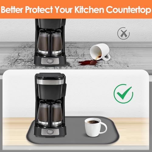 Silicone Coffee Maker Mat with Lip for Countertops