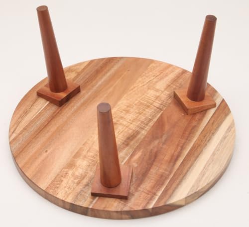 Acacia Wooden Round Footed Serving Board