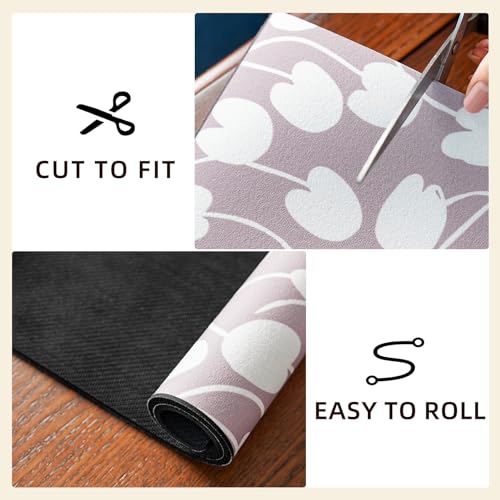 Dish Drying Mat Absorbent Diatomite Tulip Coffee Mat