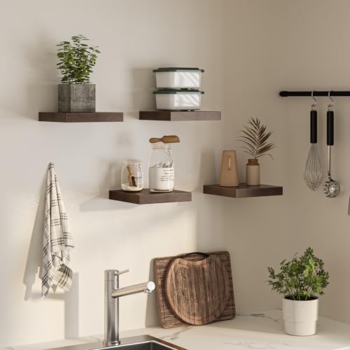 Square Floating Shelves for Wall (4 Count)
