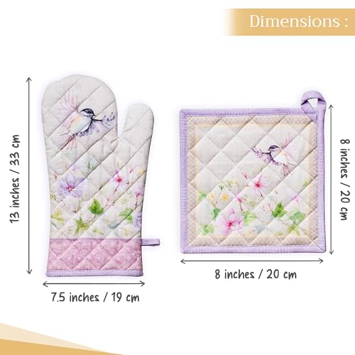 100% Cotton Oven Mitt & Pot Holder Set (2 Count)