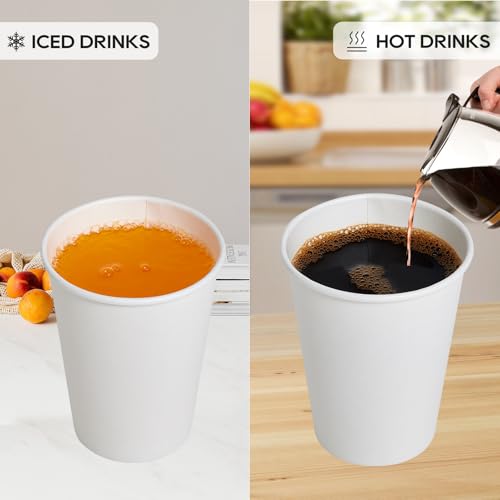 100 Pack 16 oz Disposable Paper Coffee Cups with Lids (100 Count)