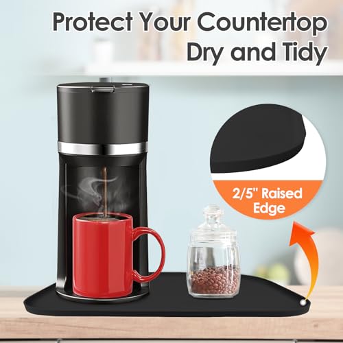 Silicone Coffee Maker Mat with Lip for Countertops