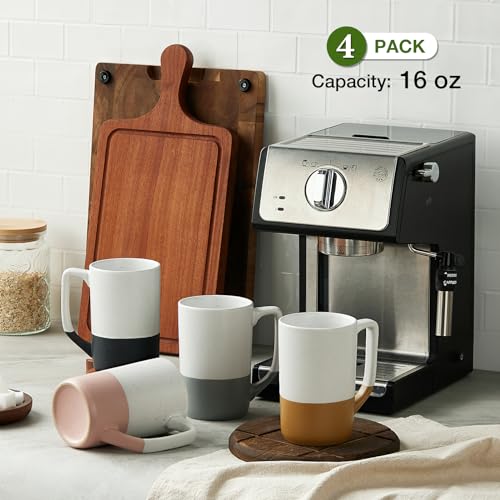 Large Ceramic Coffee Mug Set of 4 (4 Count)